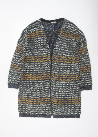 Tu Womens Multicoloured Chunky-Knit Long Cardigan M
