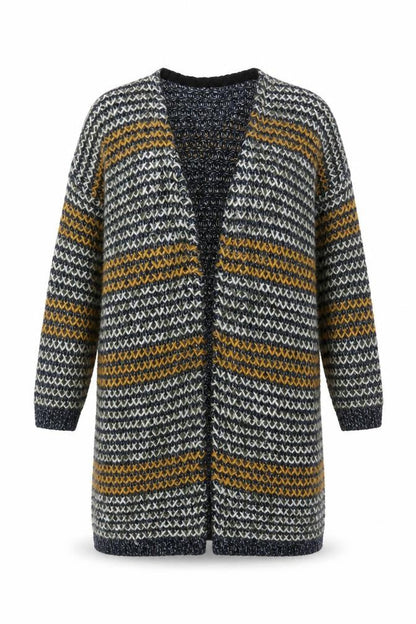 Tu Womens Multicoloured Chunky-Knit Long Cardigan M