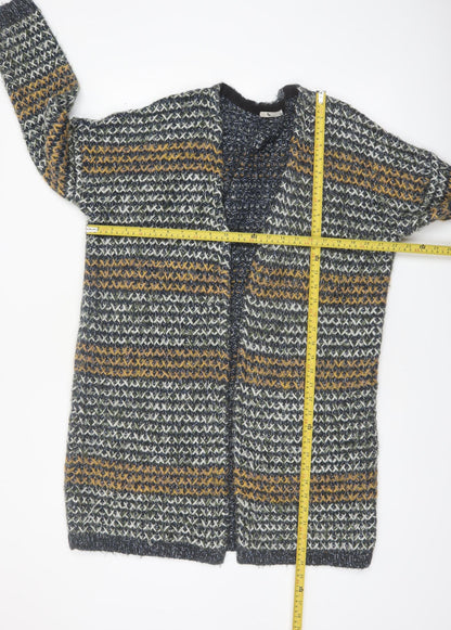 Tu Womens Multicoloured Chunky-Knit Long Cardigan M