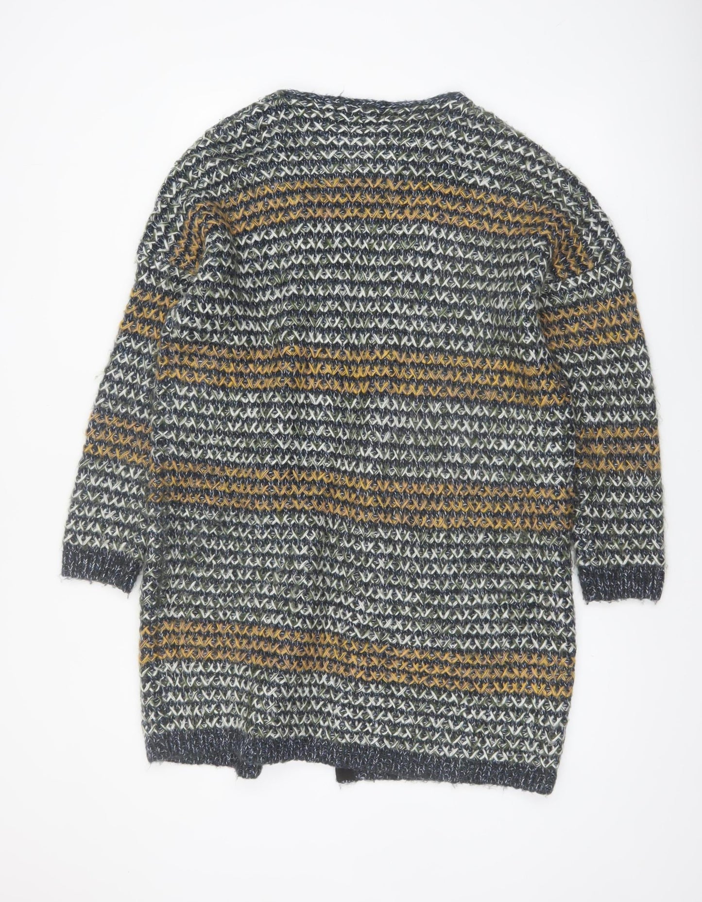 Tu Womens Multicoloured Chunky-Knit Long Cardigan M