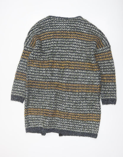 Tu Womens Multicoloured Chunky-Knit Long Cardigan M