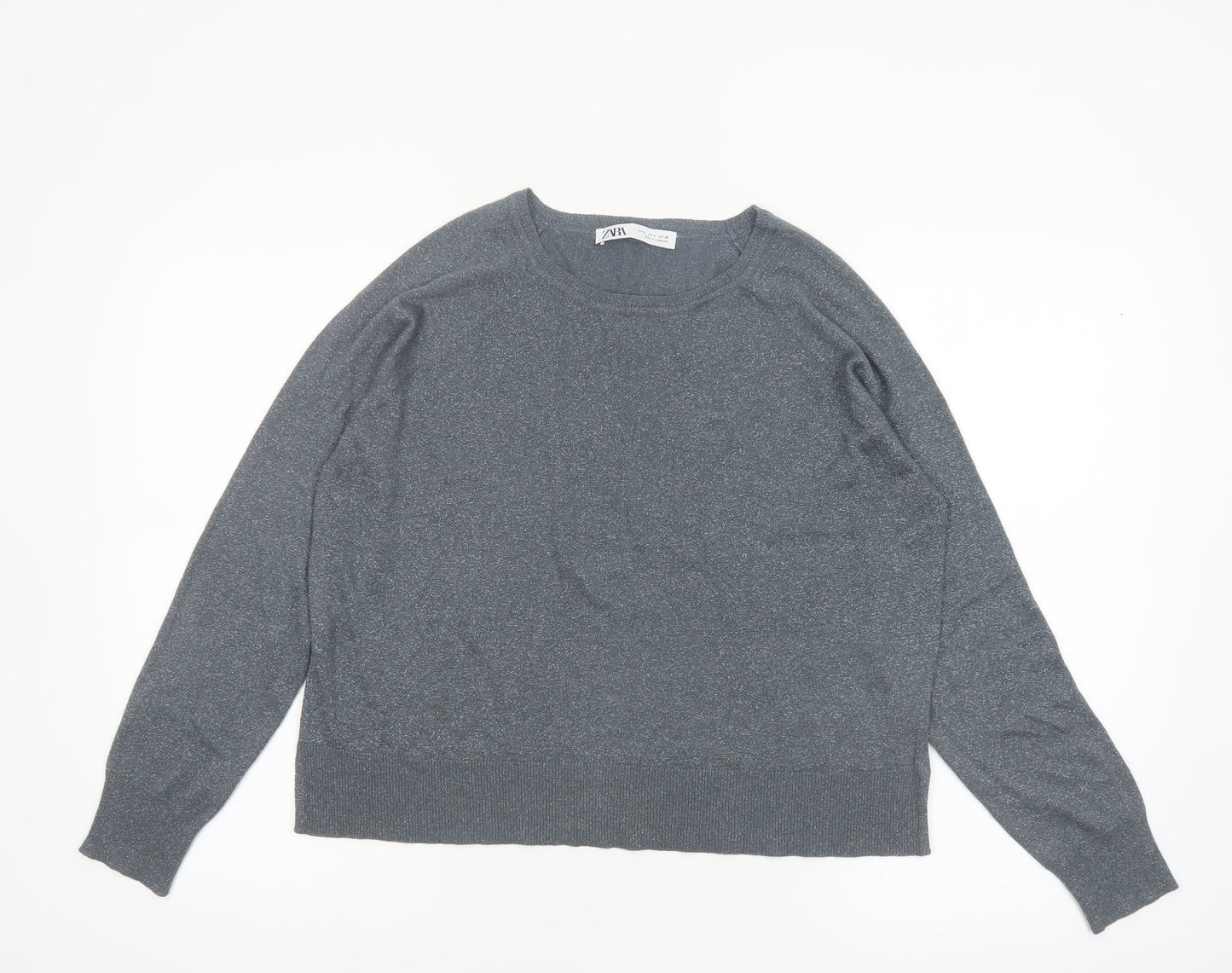 ZARA Womens Grey Long Sleeve Knit Pullover Jumper Size S