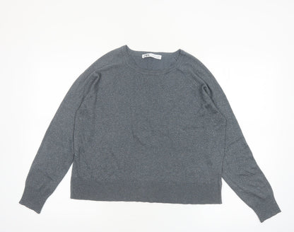 ZARA Womens Grey Long Sleeve Knit Pullover Jumper Size S