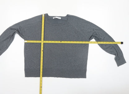 ZARA Womens Grey Long Sleeve Knit Pullover Jumper Size S