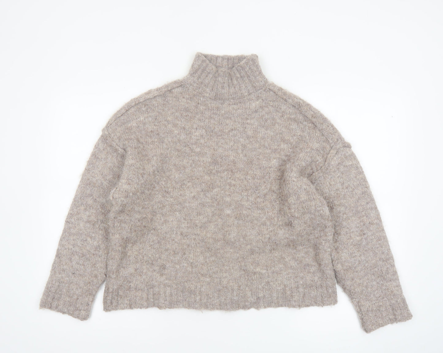 Urban Outfitters Womens Beige Roll Neck Knit Jumper XS