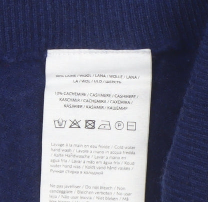Absolut Cashmere Women Blue Wool Cashmere Wide-Leg Sweatpants L
