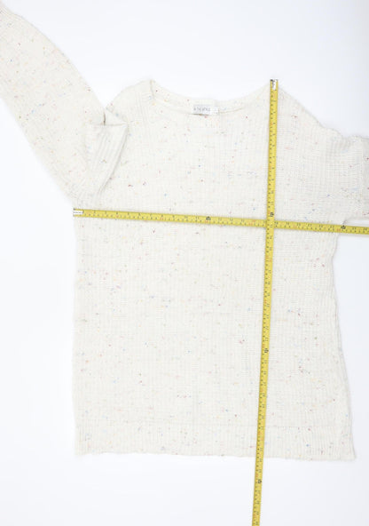 In The Style Women's Ivory Chunky Knit Pullover Jumper Size S