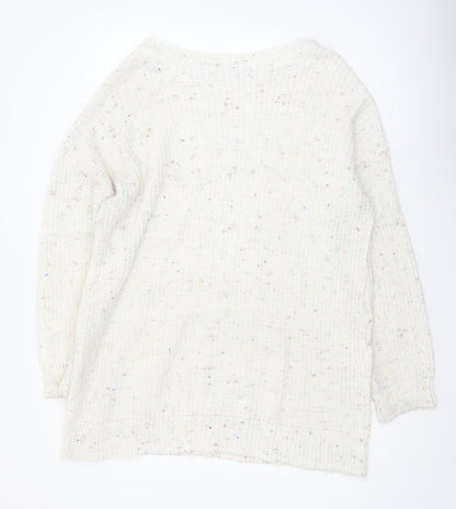 In The Style Women's Ivory Chunky Knit Pullover Jumper Size S