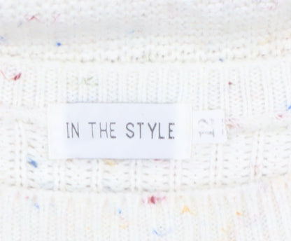 In The Style Women's Ivory Chunky Knit Pullover Jumper Size S