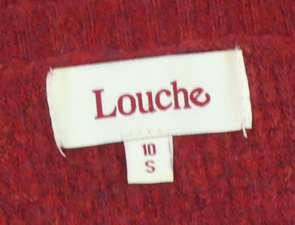 Louche Women's Red Embroidered Bee Knit Jumper Size 10