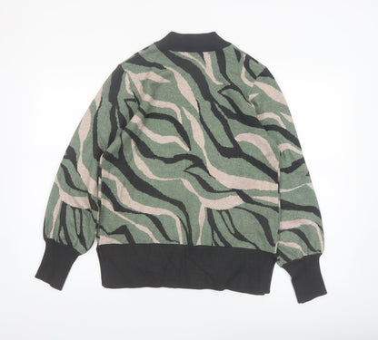 Marks and Spencer Women's Green Animal Print Pullover Jumper Size S