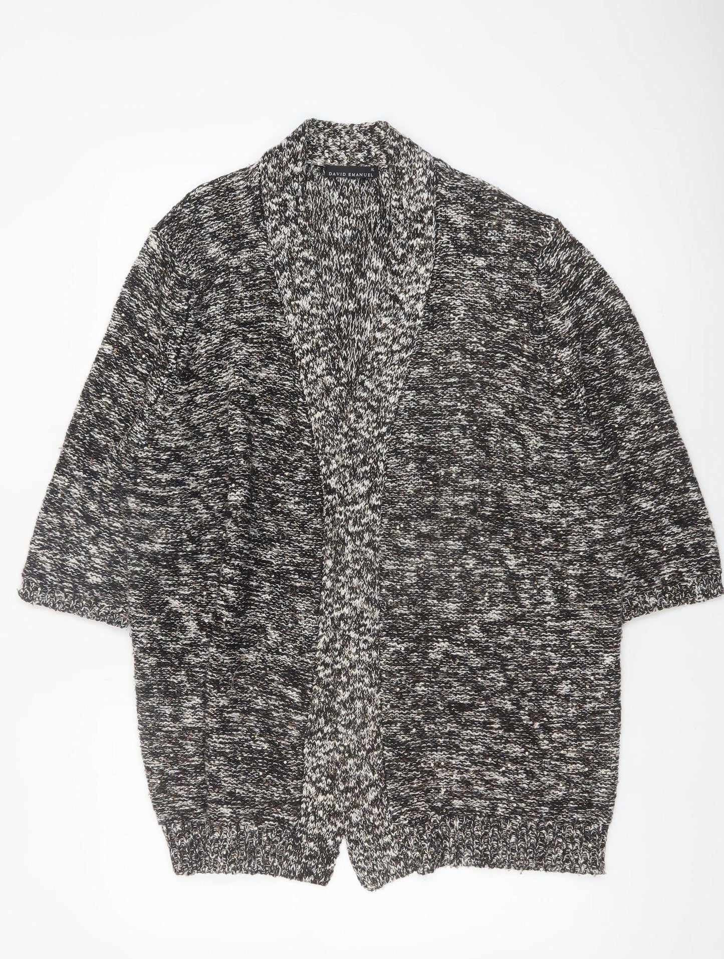 David Emanuel Women's Multicoloured XL Chunky Knit Open Cardigan
