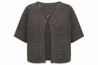 George Women Brown Chunky Knit Cardigan Size 18 Raglan 3/4 Sleeve