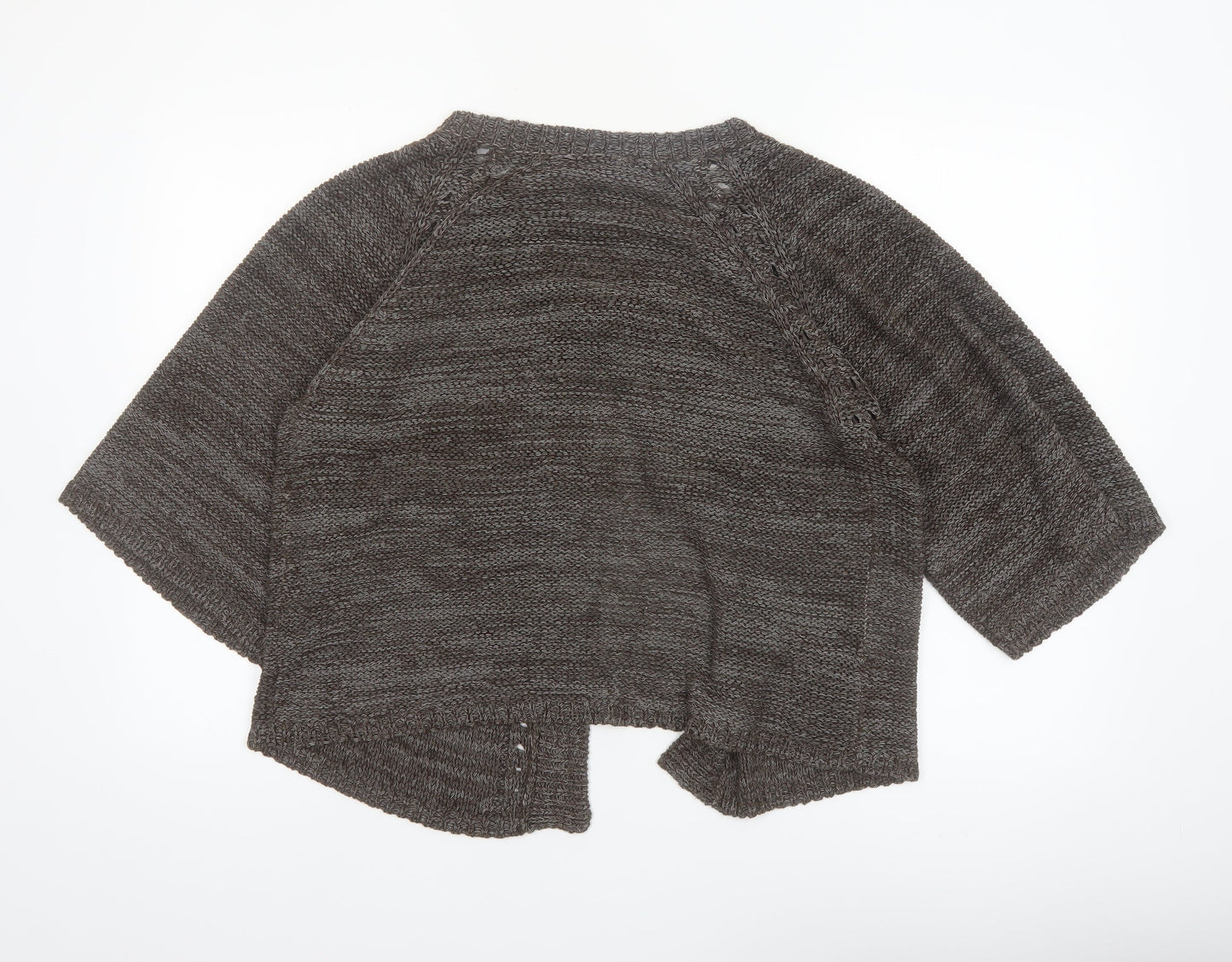 George Women Brown Chunky Knit Cardigan Size 18 Raglan 3/4 Sleeve