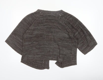 George Women Brown Chunky Knit Cardigan Size 18 Raglan 3/4 Sleeve