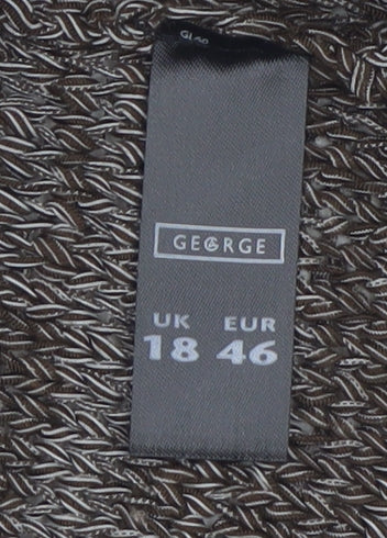 George Women Brown Chunky Knit Cardigan Size 18 Raglan 3/4 Sleeve
