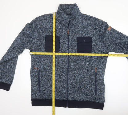Atlas For Men Blue Fleece Full Zip Jacket Mens L Outdoor Casual