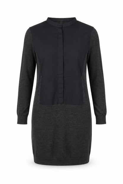 COS Women’s Black XS Wool Blend Long Sleeve Shift Dress