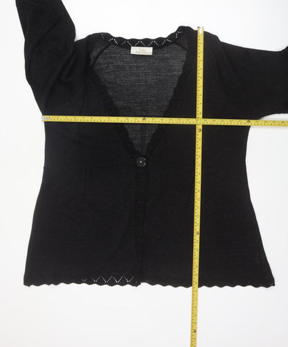 Ann Harvey Women's Black Plus Size 22 Glitter Knit Cardigan