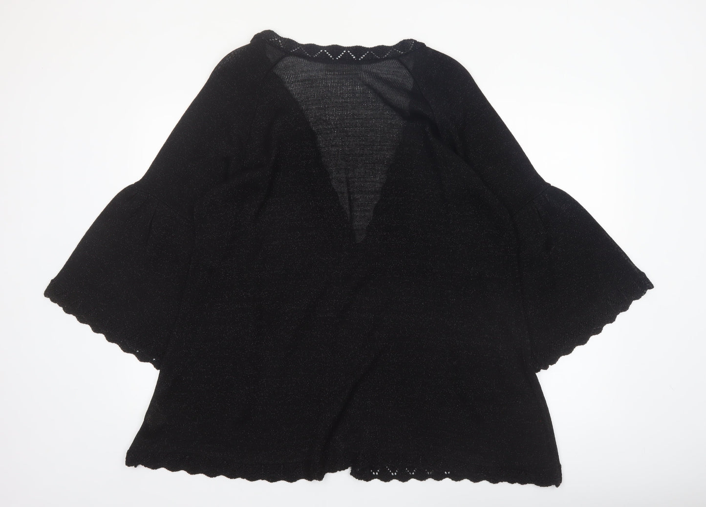 Ann Harvey Women's Black Plus Size 22 Glitter Knit Cardigan