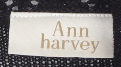 Ann Harvey Women's Black Plus Size 22 Glitter Knit Cardigan