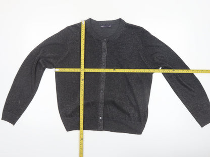 Marks and Spencer Womens Black Glitter Cardigan Size 18 Knit