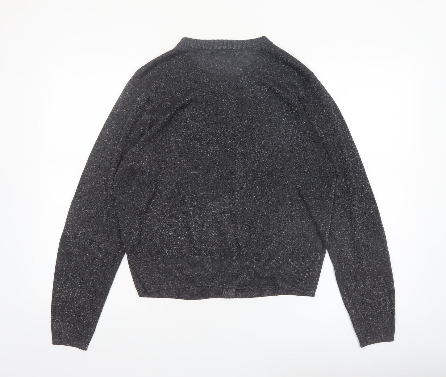 Marks and Spencer Womens Black Glitter Cardigan Size 18 Knit