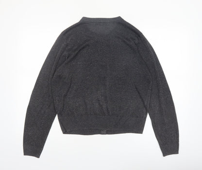 Marks and Spencer Womens Black Glitter Cardigan Size 18 Knit