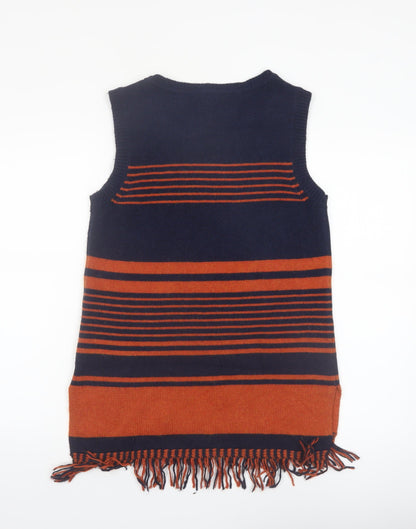 Laura Ashley Women's Multicoloured Striped Knit Sleeveless Vest UK 10