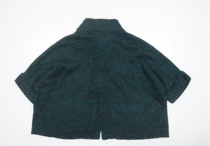 George Women’s Green Cable Knit Cardigan UK 24 Acrylic Roll Neck