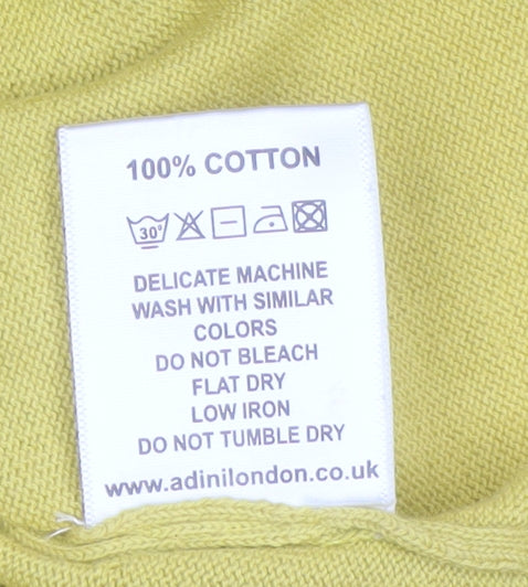 Adini Women’s Yellow Cotton Cardigan M/L Lightweight Knit