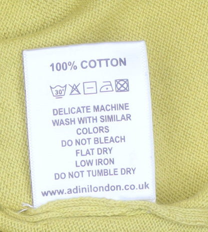 Adini Women’s Yellow Cotton Cardigan M/L Lightweight Knit