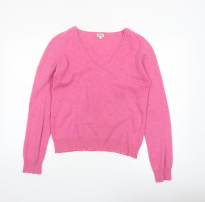 Etam Women’s Pink 100% Cashmere V-Neck Jumper L