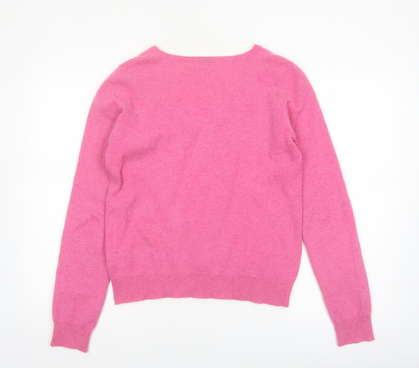 Etam Women’s Pink 100% Cashmere V-Neck Jumper L