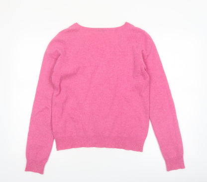 Etam Women’s Pink 100% Cashmere V-Neck Jumper L