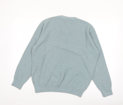 Marks and Spencer Mens Blue V-Neck Pullover Jumper Size L