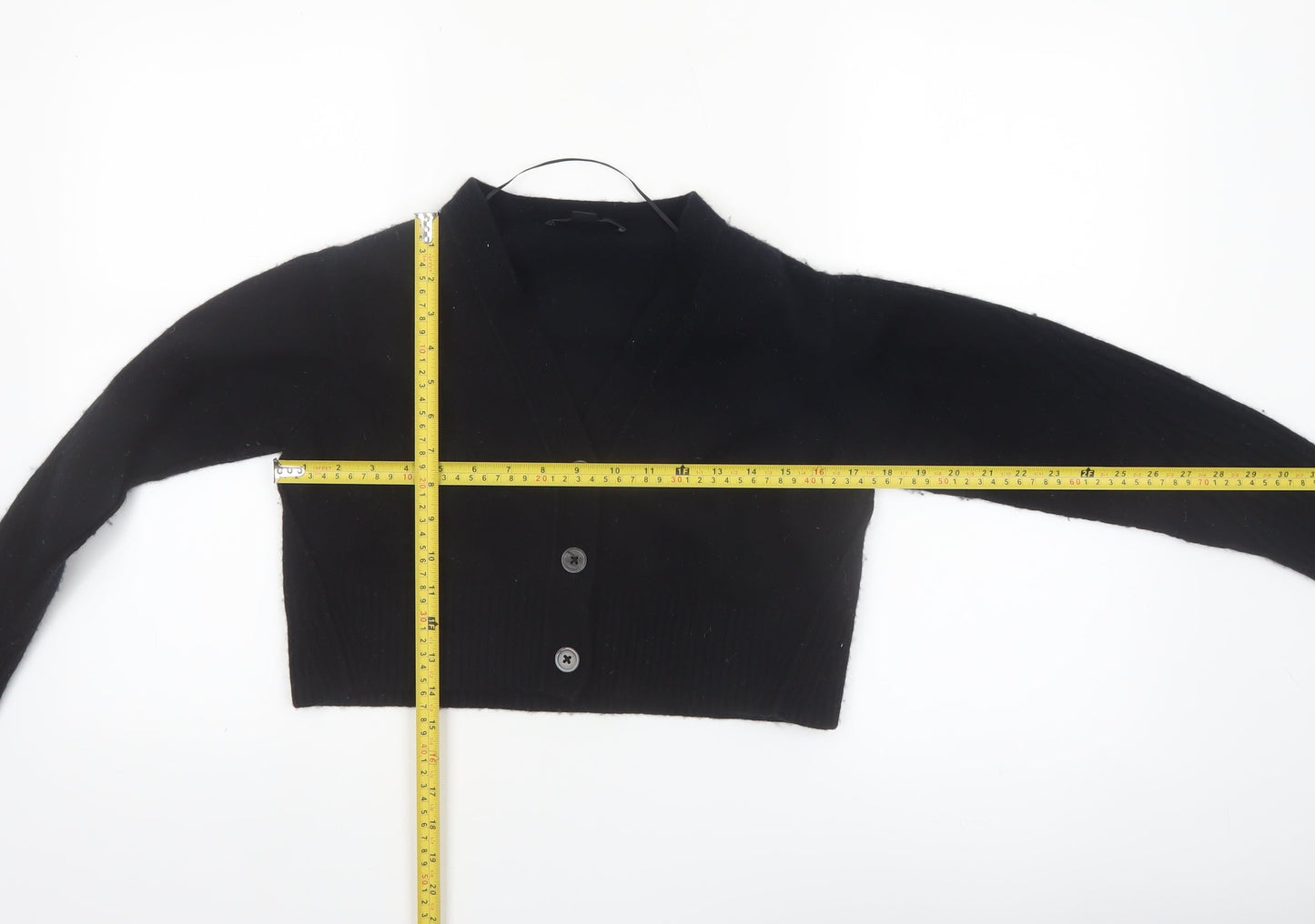 AllSaints Women's Black Wool Cashmere V-Neck Cardigan Size L