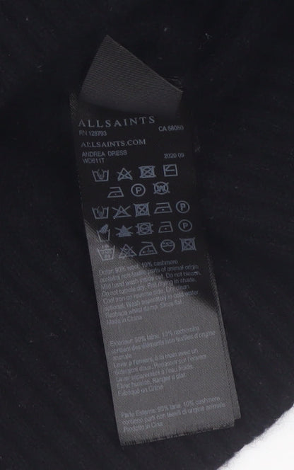 AllSaints Women's Black Wool Cashmere V-Neck Cardigan Size L