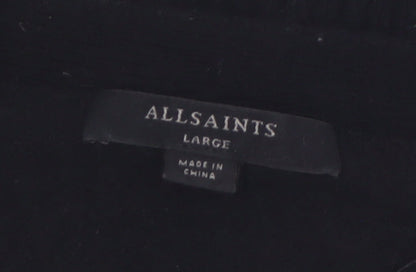 AllSaints Women's Black Wool Cashmere V-Neck Cardigan Size L