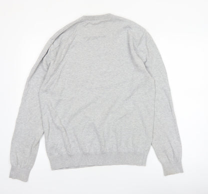Jack Wills Men's Grey Cotton Crew Neck Pullover Jumper Size L