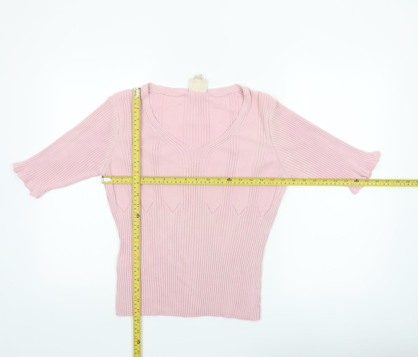 Laura Ashley Women’s Pink Cotton V-Neck Knit Blouse XL