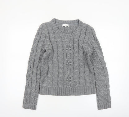 Rocha John Rocha Women’s Grey Cable Knit Jumper Size 10