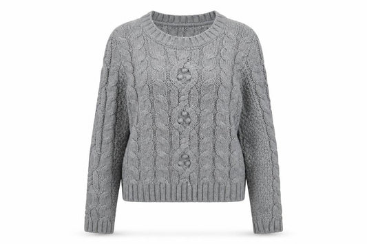 RJR.John Rocha Women’s Grey Cable Knit Jumper Size 10