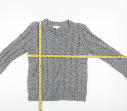 Rocha John Rocha Women’s Grey Cable Knit Jumper Size 10
