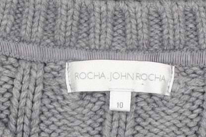 Rocha John Rocha Women’s Grey Cable Knit Jumper Size 10