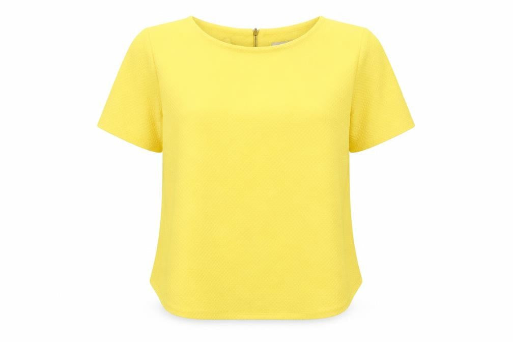 Marks & Spencer Women’s Yellow Short Sleeve Zip Back Blouse Size 14