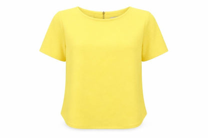 Marks & Spencer Women’s Yellow Short Sleeve Zip Back Blouse Size 14