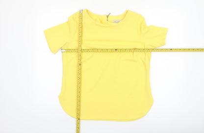 Marks and Spencer Women’s Yellow Short Sleeve Zip Back Blouse Size 14