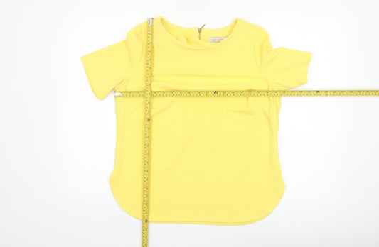 Marks and Spencer Women’s Yellow Short Sleeve Zip Back Blouse Size 14