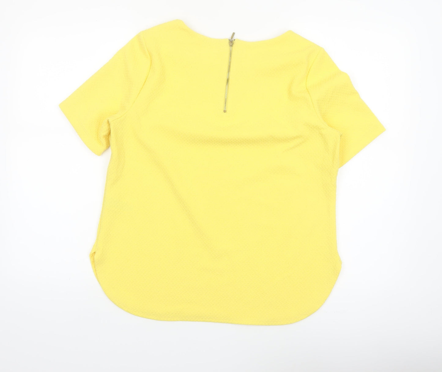 Marks and Spencer Women’s Yellow Short Sleeve Zip Back Blouse Size 14